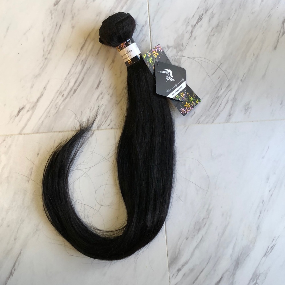 Human virgin black hair weft super soft